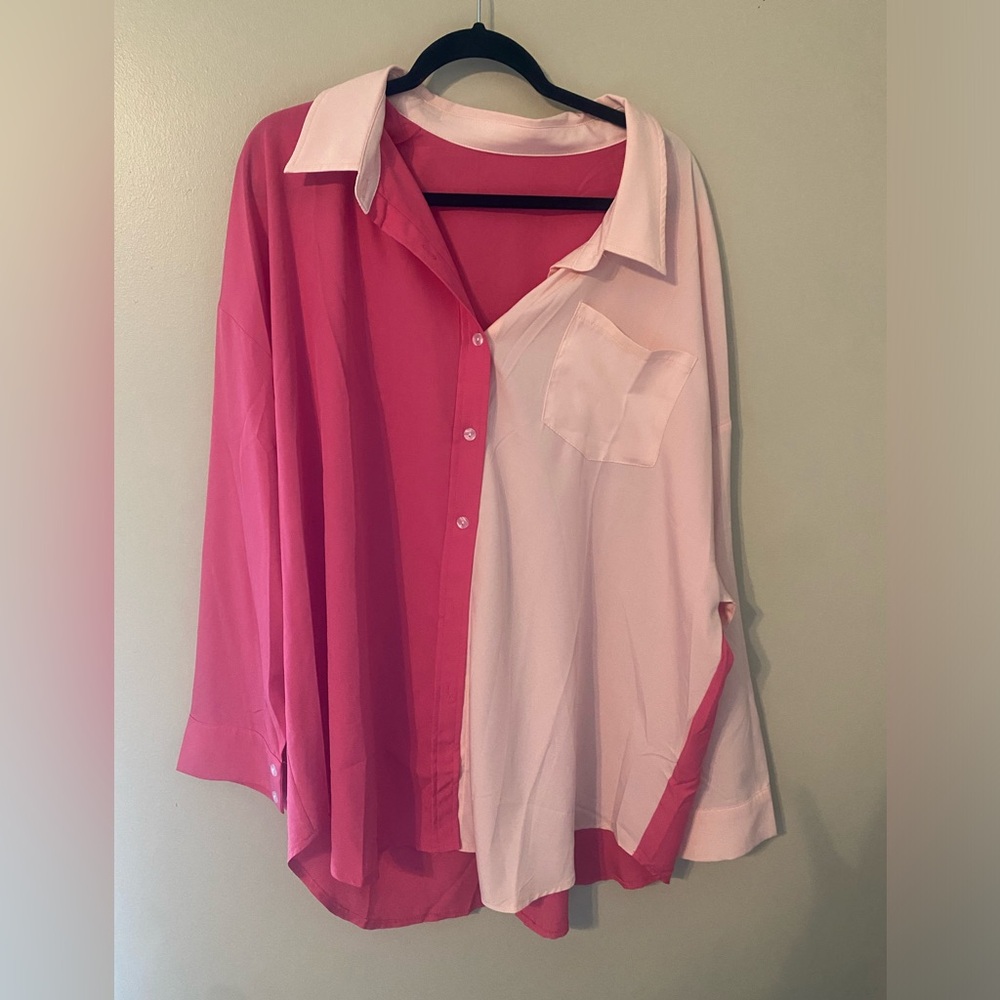 Pink Color Block Top